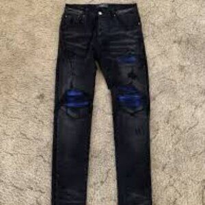 Amiri Slim Fit Jeans - Blue & Black